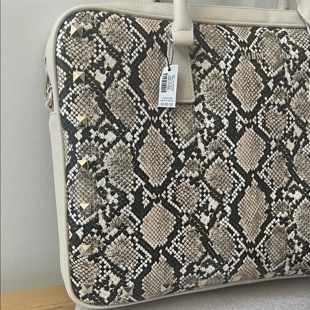 White House Black Market Python Pattern Laptop Bag NWT